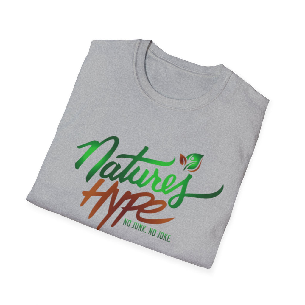 Nature’s Hype T-Shirt — “No Junk, No Joke” Eco Garden Tee